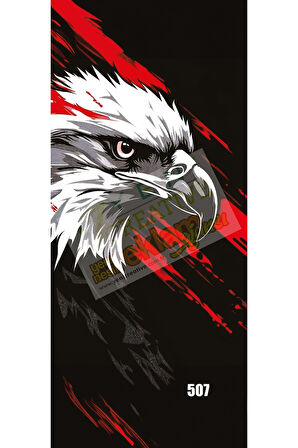 Araç Kapı Direk Kaplama Folyosu Kartal Desenli (Sağ Sol Takım) (2 Adet) - 22x50 Cm