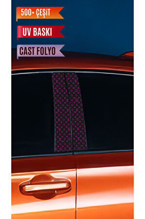 Araç Kapı Direk Kaplama Folyosu VL Desenli (Sağ Sol Takım) (2 Adet) - 22x50 Cm