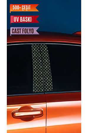 Araç Kapı Direk Kaplama Folyosu VL Desenli (Sağ Sol Takım) (2 Adet) - 22x50 Cm
