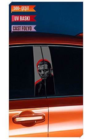 Araç Kapı Direk Kaplama Folyosu Memati Desenli (Sağ Sol Takım) (2 Adet) - 22x50 Cm