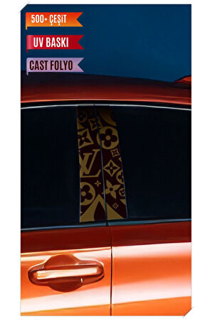 Araç Kapı Direk Kaplama Folyosu VL Desenli (Sağ Sol Takım) (2 Adet) - 22x50 Cm