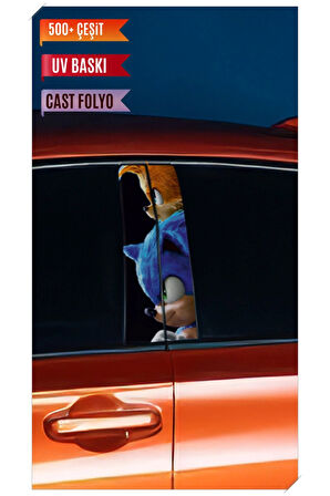 Araç Kapı Direk Kaplama Folyosu Sonic Desenli (Sağ Sol Takım) (2 Adet) - 22x50 Cm