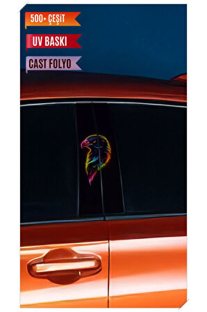 Araç Kapı Direk Kaplama Folyosu Kuş Desenli (Sağ Sol Takım) (2 Adet) - 22x50 Cm