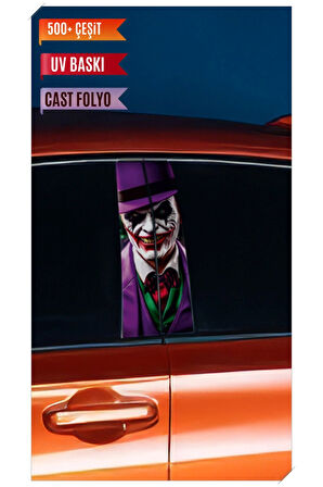 Araç Kapı Direk Kaplama Folyosu Joker Desenli (Sağ Sol Takım) (2 Adet) - 22x50 Cm