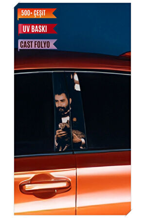 Araç Kapı Direk Kaplama Folyosu Ahmet Kaya Desenli (Sağ Sol Takım) (2 Adet) - 22x50 Cm