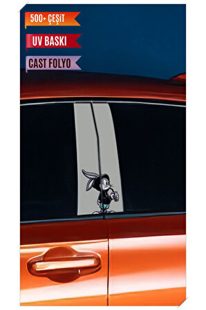 Araç Kapı Direk Kaplama Folyosu Tom&Jerry Desenli (Sağ Sol Takım) (2 Adet) - 22x50 Cm