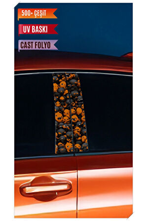 Araç Kapı Direk Kaplama Folyosu Minyonlar Desenli (sağ Sol Takım) (2 Adet) - 22x50 Cm