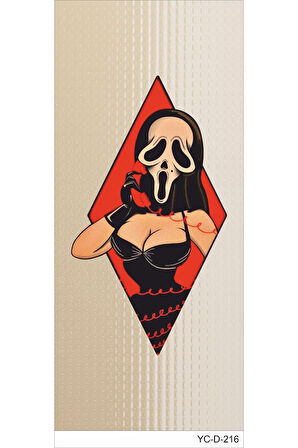 Araç Kapı Direk Kaplama Folyosu Çığlık Rahibe Desenli (Sağ Sol Takım) (2 Adet) - 22x50 Cm