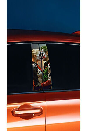 Araç Kapı Direk Kaplama Folyosu Joker Desenli (SAĞ SOL TAKIM) (2 ADET) - 22x50 Cm