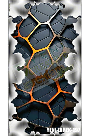 Araç Kapı Direk Kaplama Folyosu Desenli (SAĞ SOL TAKIM) (2 ADET) - 22x50 Cm