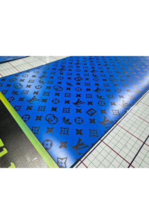 Araç Kapı Direk Kaplama Premium Mavi Folyo Üzeri Uv Baskı – 2 Adet (30X65 CM)