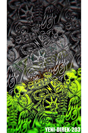 Araç Kapı Direk Kaplama Folyosu Desenli (SAĞ SOL TAKIM) (2 ADET) - 22x50 Cm