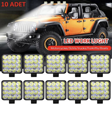 Point Off Road Sis Farı Çalışma Lambası 16 Led Kare Su Geçirmez 48w 10 Adet