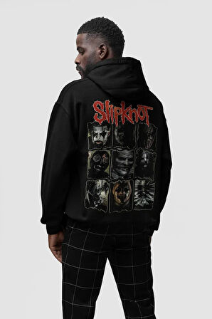 Slipknot Baskılı Unisex Oversize Müzik Grubu Rock Metal Hoodie