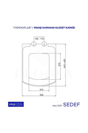 Sedef Kare Yavaş Kapanan Klozet Kapağı