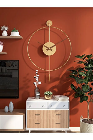 Timelles Gold Tiktok-xxl (60X80CM)-modern Dekoratif Metal Duvar Saati