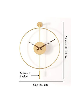 Timelles Gold Tiktok-xxl (60X80CM)-modern Dekoratif Metal Duvar Saati