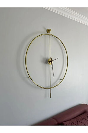 Timelles Gold Tiktok Xxl (60X80CM) , Modern Dekoratif Metal Duvar Saati