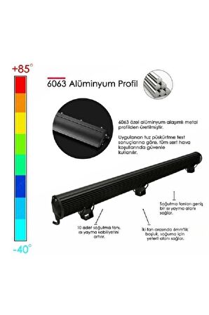 Point Off Road Led Bar 300w Çift Sıra 82cm Turuncu Beyaz Led