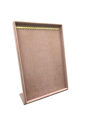 Süet Kumaş Tırnaklı Pembe Renk 34/24 Cm Ayaklı Tesbih Takı Stand