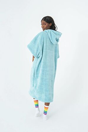 Mint Yeşil Kadın Erkek Blanket Sörf/surf/yüzme/fitness/plaj Elbisesi Banyo Havlusu Uzun Bornoz Panço