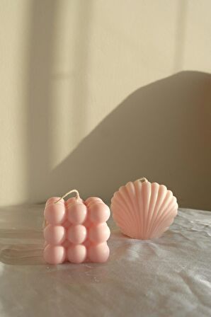 2'li Bubble Ve Istiridye Set Kokulu Dekoratif Mum