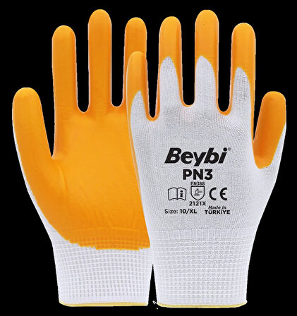 Beybi Pn 3 Polyester Örme Nitril İş Eldiveni