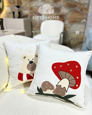 1 adet Punch kırlent kılıfı peluş çocuk yastığı - punch yastık kılıfı 43 x 43