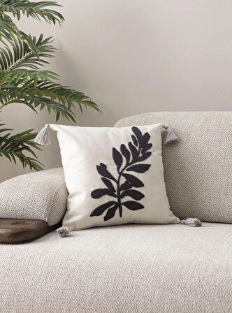 Bohem Nakışlı Punch Kırlent Kılıfı – 43x43 cm Dekoratif Yastık Kılıfı