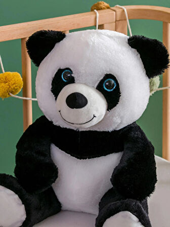 Siyah Beyaz Renk Sevimli Peluş Panda 45 Cm