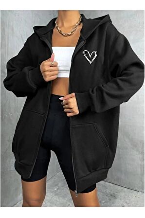 2'li Siyah Ve Gri Renk Unisex Fermuarlı Mevsimlik Hırka / Sweatshirt