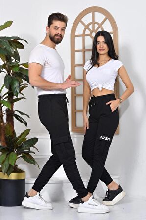 Nasa Baskılı Kargo Cepli Unisex Eşofman Altı