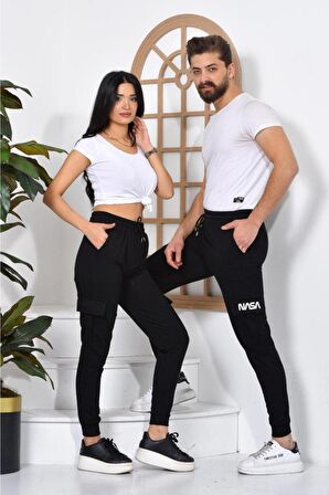 Nasa Baskılı Kargo Cepli Unisex Eşofman Altı