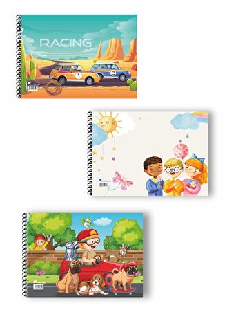 3'lü Set Resim Defteri,küçük Boy Resim Defteri Resim Defteri,15 Yaprak,spiralli Resim Defter