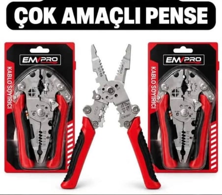 Çok Fonksiyonlu Katlanabilir Kablo Sıyırma ve Pense 0.8-2.6 mm KABLO aralığı 