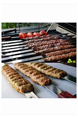 6 Adet Profesyonel Paslanmaz Metal Kıyma Şiş (Adana-Urfa-Antep Kebap Şişi)