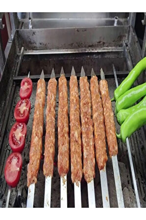 6 Adet Profesyonel Paslanmaz Metal Kıyma Şiş (Adana-Urfa-Antep Kebap Şişi)