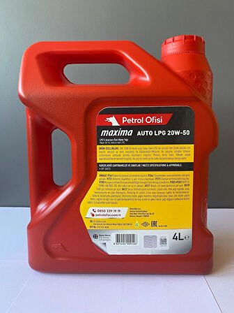 Petrol Ofisi 20W-50 LPG Uyumlu LPG'li Araçlara Özel Motor Yağı (01/2025 Üretim)
