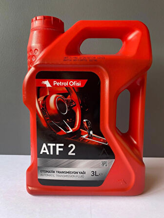 Petrol Ofisi ATF-2 Kırmızı Renk ATF Direksiyon Yağı 3 Litre (07/2024 Üretim)