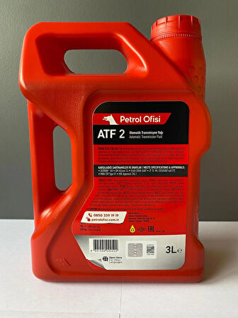 Petrol Ofisi ATF-2 Kırmızı Renk ATF Direksiyon Yağı 3 Litre (07/2024 Üretim)
