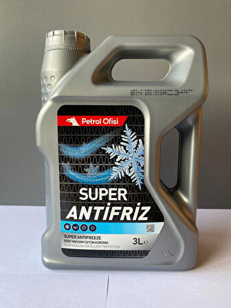 Petrol Ofisi Yeşil Renkli 3 Litre İnorganik Antifriz (Mavi yerine de geçer.) (08/2025 Üretim)