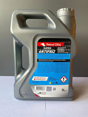 Petrol Ofisi Yeşil Renkli 3 Litre İnorganik Antifriz (Mavi yerine de geçer.) (08/2025 Üretim)