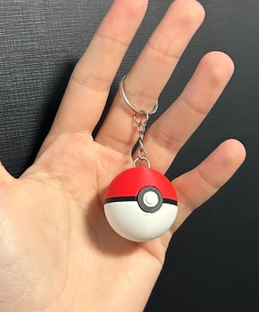 3D Baskı Poké Topu Anahtarlık – Eğlenceli Oyun Temalı Anahtarlık