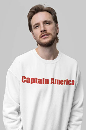 Avengers Kaptan Amerika Kalkan Baskılı Unisex Oversize Marvel Sweatshirt