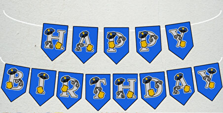 33 Parça Polis ve Polis Arabası Konsept Dev Set Doğum Günü Süsü Banner Pasta Kürdanı Cupcake Kürdanı