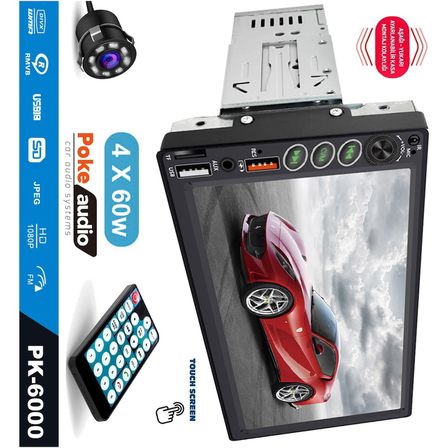Tofaş Tek Din Teyp 7 Inch 4X60 Watt 2xusb Şarjlı Kameralı Poke PK-6000