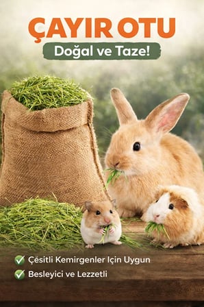 doğal çayır otu kemirgen yemi tavşan hamster ginepig chinchilla doğal kurutulmuş kemirgen otu 100 gr
