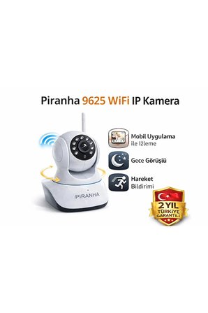 Piranha 9625 WiFi IP Kamera 1080P Güvenlik Kamerası Gece Görüşlü Bebek İzleme Kamera