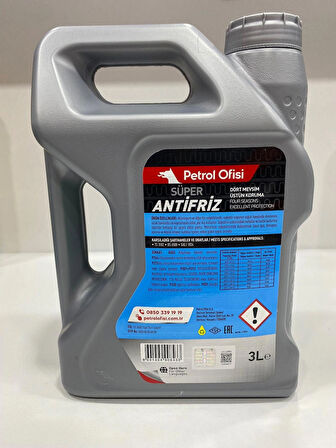 Petrol Ofisi Süper Antifriz Mavi / Yeşil 3Litre (2024 üretim)