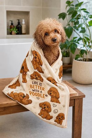 Gökova Home Poodle Joy Köpek Kurulama Havlusu Mikrofiber 50x100 cm